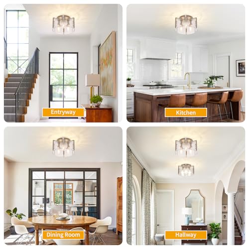 Modern 3 Light Semi Flush Mount Ceiling Light