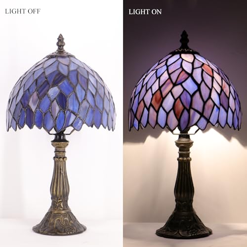Tiffany Lamp Stained Glass Table Bedside Accent Light 8X8X14.5 inch