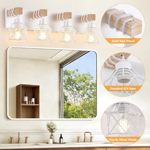 4 Light Farmhouse Vanity Lights for Bathroom