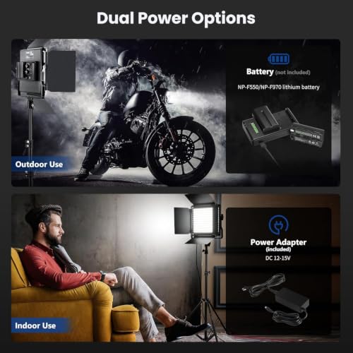 2 Pack Bi Color 660 LED Video Light and Stand Kit (2 Light and stand kit)