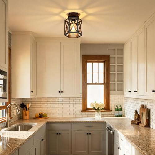 2 Pack Semi Flush Mount Ceiling Light for Hallway Light Fixture (2 Count)