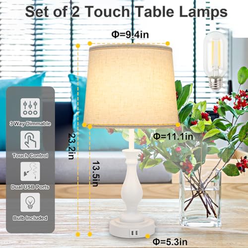 Farmhouse Table Lamp Touch Control 3