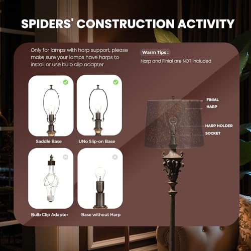 Etched Starlight Metal Lamp Shade Replacement for Table Floor Lamps