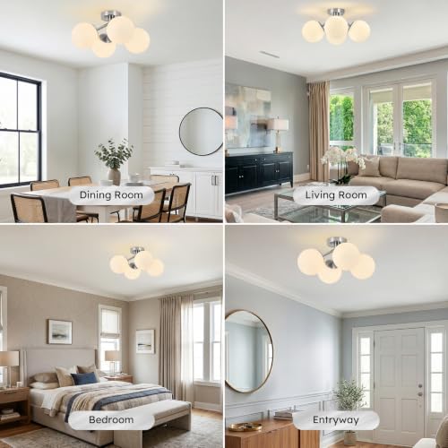4 Light Mid Century Modern Ceiling Light