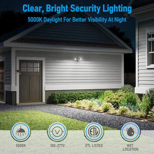 Motion Sensor Security Lights Dusk to Dawn IP65 5000K White