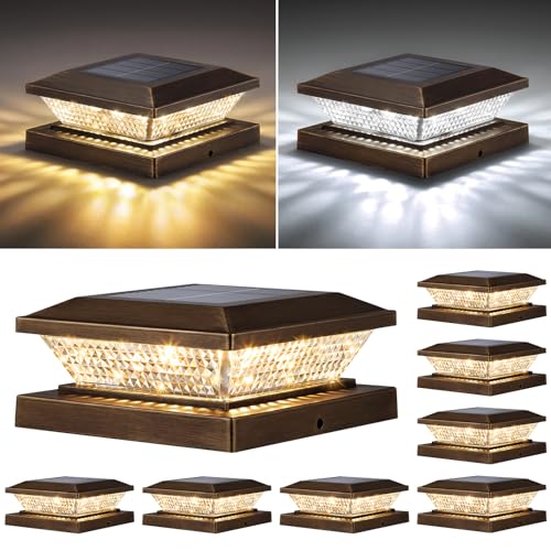 4x4 Solar Post Cap Lights Outdoor 8 Pack (8 Count)