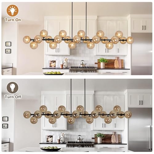 Linear Chandelier Modern 22 Lights Large Sputnik Chandelier Length 70 Inch