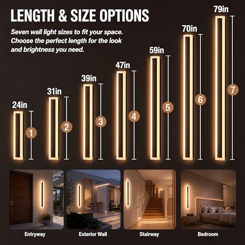 Modern Outdoor Wall Light 2pack 47in (2 Count)