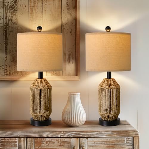 Boho Table Lamps Set of 2 for Living Room