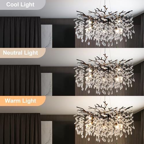 30" Black Crystal Chandelier