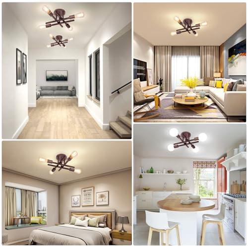 4 Light Semi Flush Mount Ceiling Light Fixture
