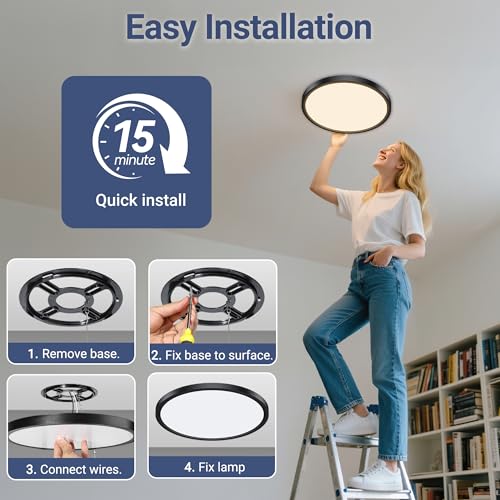 3520LM Dimmable LED Flush Mount Ceiling Light (4 Count)