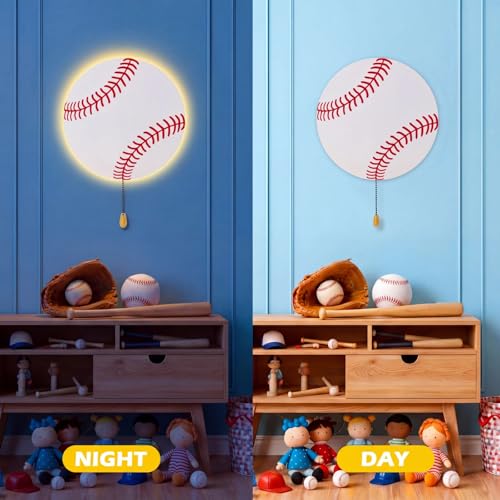 Baseball Night Light Wall Lamp Sleeping Nursery Lighting