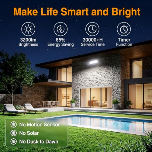 32W Smart Flood Lights Outdoor (Black)