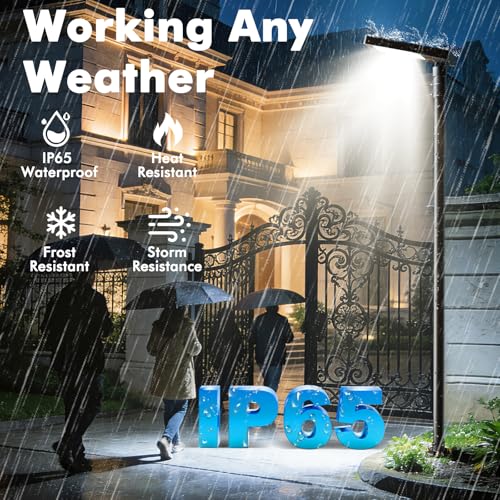 100" Solar Outdoor Street Lights with Pole & Remote