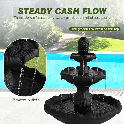 47.4"H Italian Outdoor Garden Water Fountain