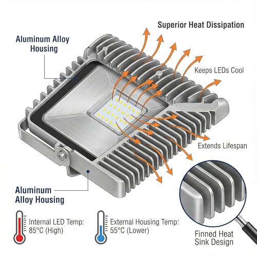 100W LED Flood Lights Outdoor (2 Count)