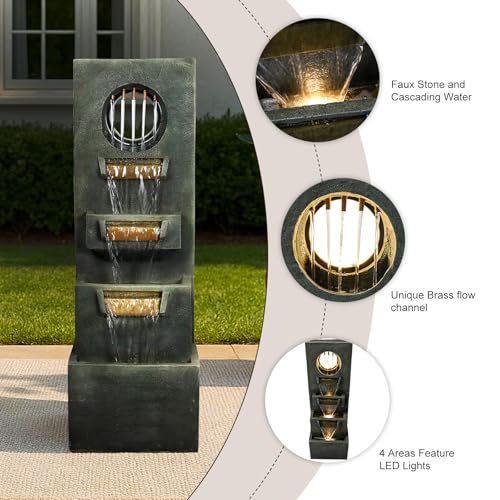 39.3” H Modern Outdoor Fountain