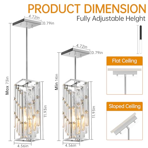 Chrome Pendant Lights Kitchen Island 3 Pack