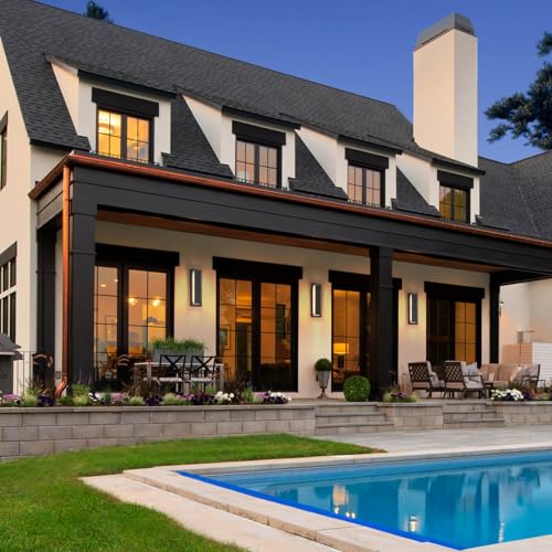 1 Pack Modern LED Outdoor Wall Lights Black Exterior Porch Lights