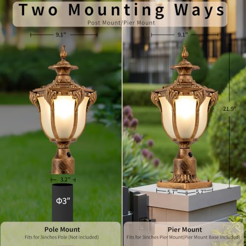 Dusk to Dawn Sensor Outdoor Post Lamp 2 (2 Count)