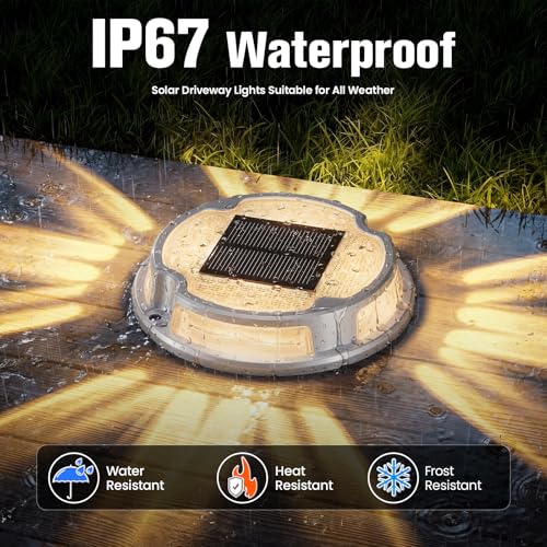 Solar Driveway Deck Dock Marine Lights 2 Colors Modes