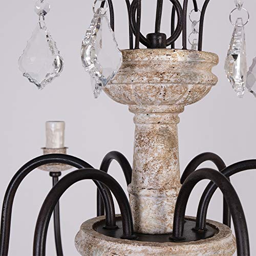 French Country Chandelier 6 Lights Retro Rustic Lights Fixture