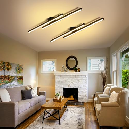 Black Modern LED Ceiling Light Fixtures with Remote