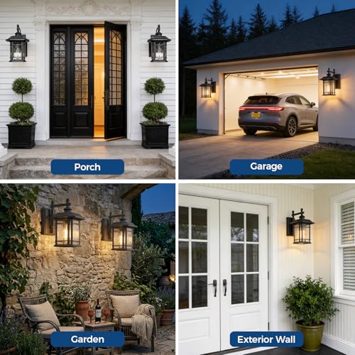 Outdoor Porch Lights Wall Mount Black Exterior Light Fixtures