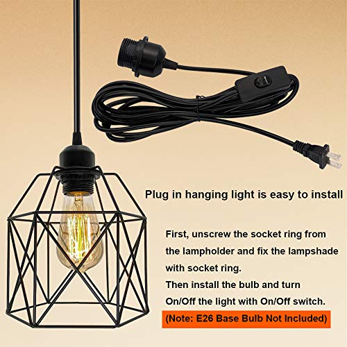 Industrial Plug in Pendant Light
