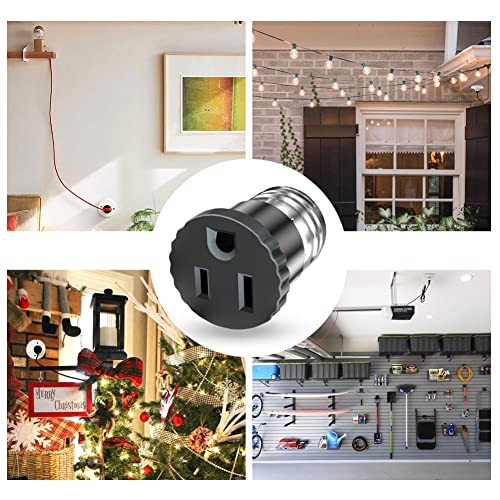 3 Pack Light Socket to Plug Adapter