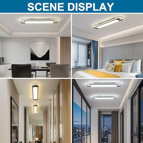 Modern LED Ceiling Light with Remote 39in Flush Mount Light Fixture