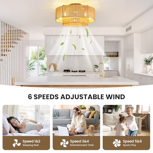 Boho Ceiling Fans with Lights (20 inch)