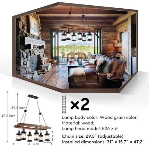 Vintage Farmhouse Vintage Chandelier for Kitchen Island Lighting