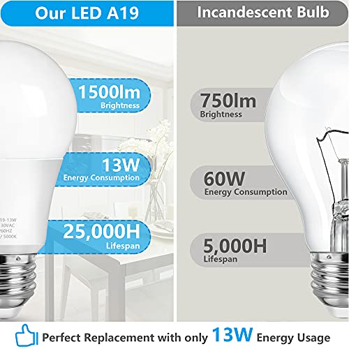A19 LED Light Bulbs (4 Count)