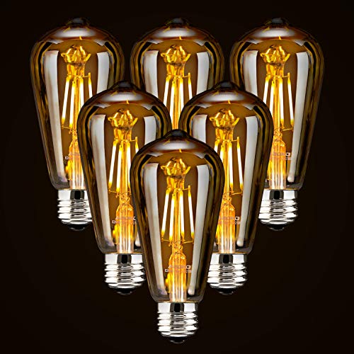 LED Dimmable Edison Light Bulbs 4W (6 Count)