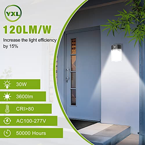 4PACK 30W 3600LM LED Wall Pack Lights with Dusk to Dawn Photocell (4 Count)