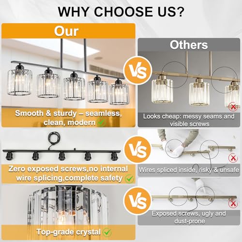 36" Black Chandeliers for Dining Room