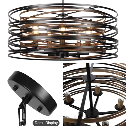 5 Light Drum Chandelier for Dining Room
