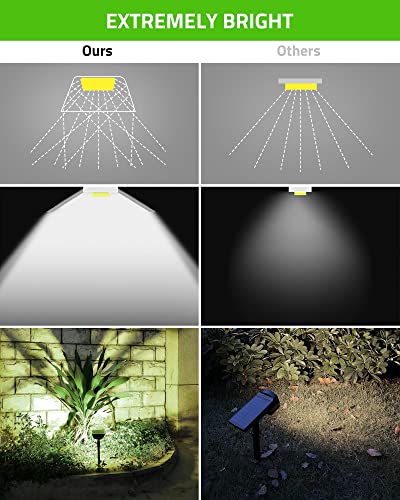 Solar Spot Lights Outdoor Waterproof Bright 700 Lumen White 2 Pack (2 Count)