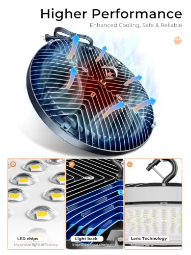 150W UFO LED High Bay Light 22500LM 5000K High Bay Shop Lighting (10 Count)