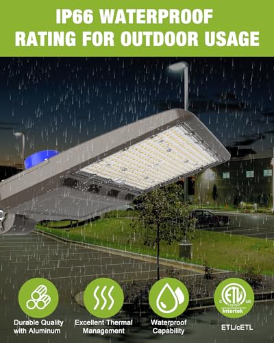 LED Parking Lot Shoebox Light with Dusk to Dawn Photocell