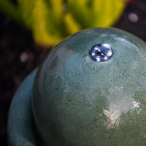25.98" Modern Sphere Water Fountain with LED Light