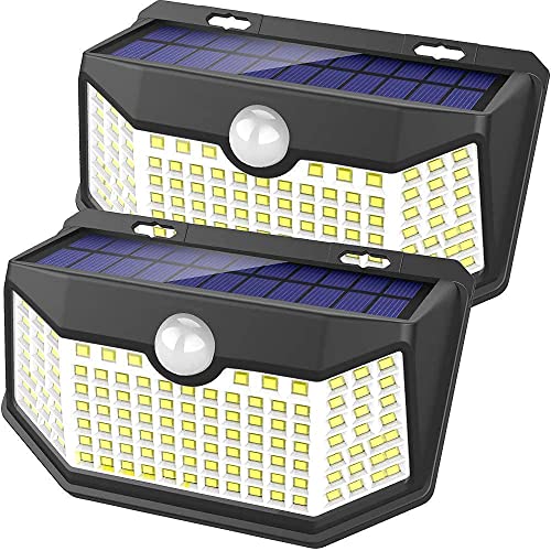 Solar Lights Outdoor 120 LED with 3 Lighting Modes (2 Count)