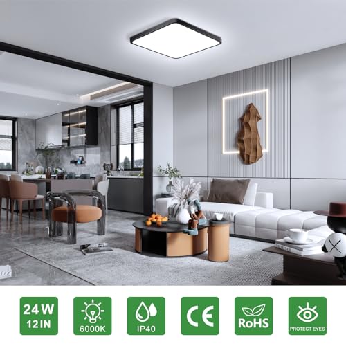12Inch 24W Square LED Ceiling Light Fixtures Flush Mount