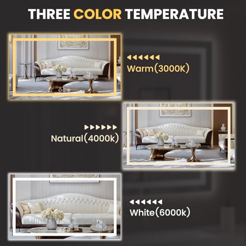 68"X36" LED Bathroom Mirror with Lights