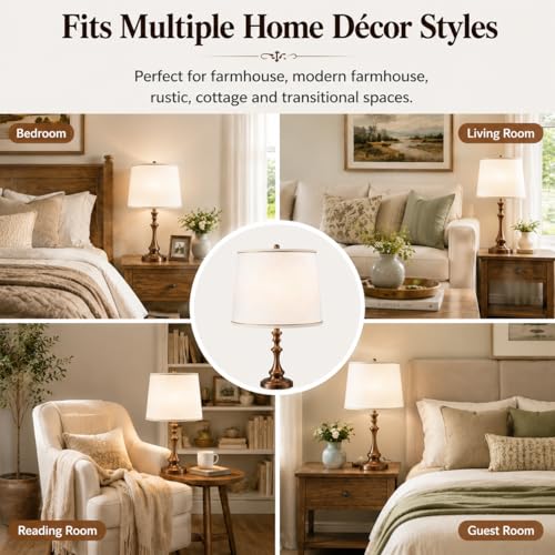 drum Fabric White lamp shades Set of 2 for table lamps