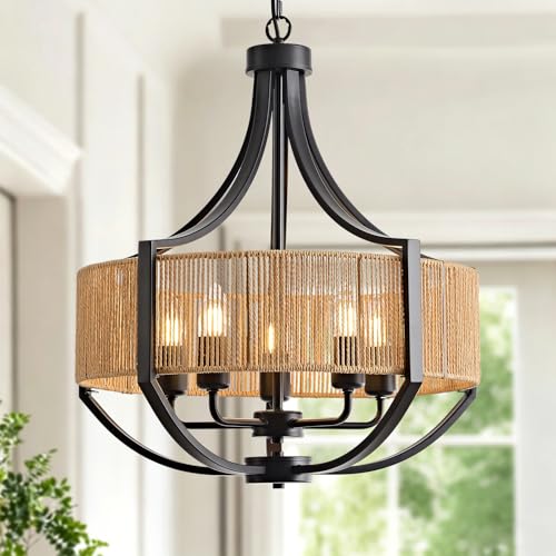 20" Rattan Chandelier
