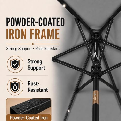 7.5FT Solar Patio Umbrella w