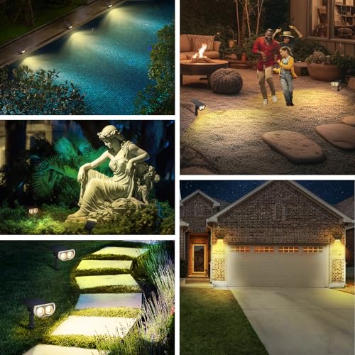Solar Spotlights Outdoor Waterproof Dusk to Dawn Warm White 6 Pack (6 Count)
